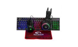 MARVO Loot 40 billentyűzet+egér+egérpad+fejhallgató combo - Fekete - UK /Membrán/ (CM416 EN)